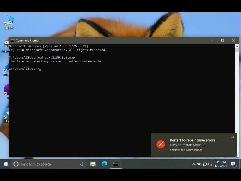 #注意 最近Windows 10操作系统中一个安全威胁只需要执行命令 cd c