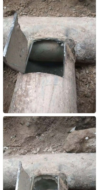 草 source「管道不通，焊接时没有专门的三通就用管壁打洞再焊接另一条管子的方法，结果光焊接忘了打洞了