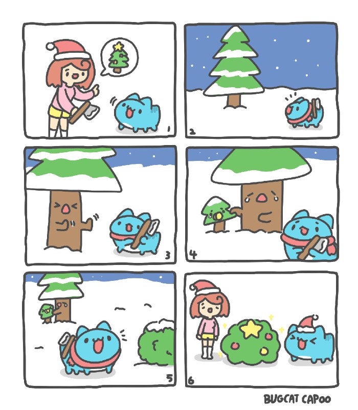 Baby Christmas tree#カプー #capoo #咖波 #Christmasvia Twitter @Bugcat Capoofrom Capoo Subscription