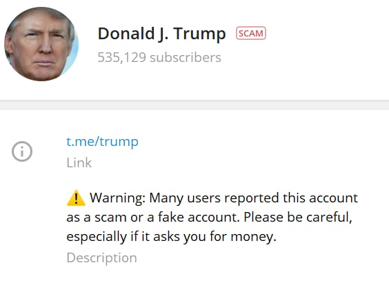 #特朗普 #telegram #标记 #诈骗【 trump 频道被标记为诈骗】
