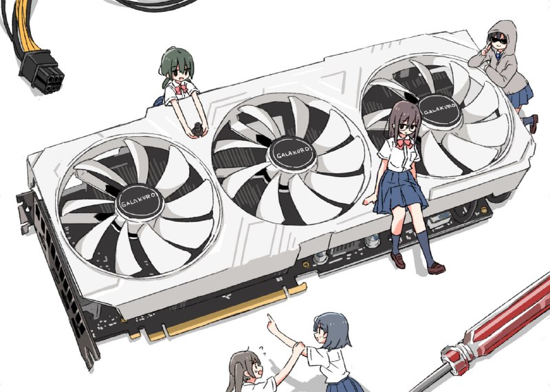 玄人志向な女子高生たちのグラボ取り付け | まつだひかり #Pixiv 