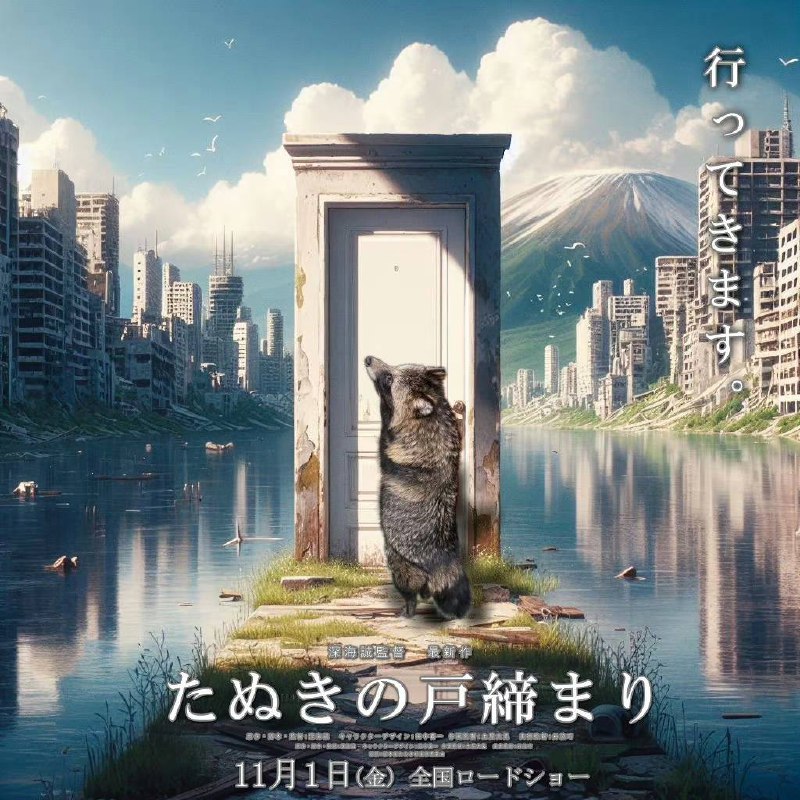 新海诚 最新作 《狸子户缔》宣传海报，11月1日上映