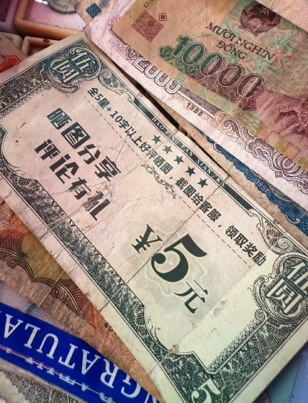 清迈跳蚤市场看到的钱币——五元代金券🌚from 平壤卫视