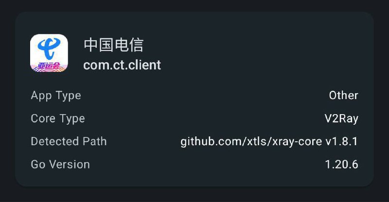 有网友发现中国电信把 xray-core 塞进去了……from 平壤卫视有网友发现中国电信把 xray-core 塞进去了……from 平壤卫视