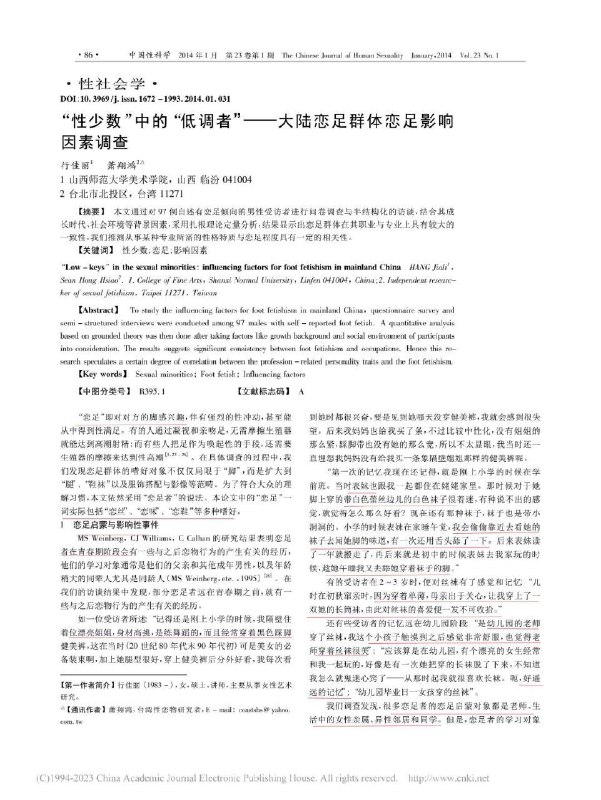 在具体调查的过程中，我们发现恋足群体的嗜好对象不仅仅局限于“脚”，而是扩大到“腿”、“鞋袜”以及服饰搭配与影像等范畴
