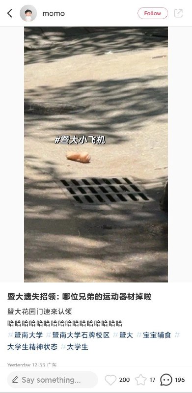 谁家小飞机掉了sourcefrom 暨南報社 🎓 Chicken South's Daily